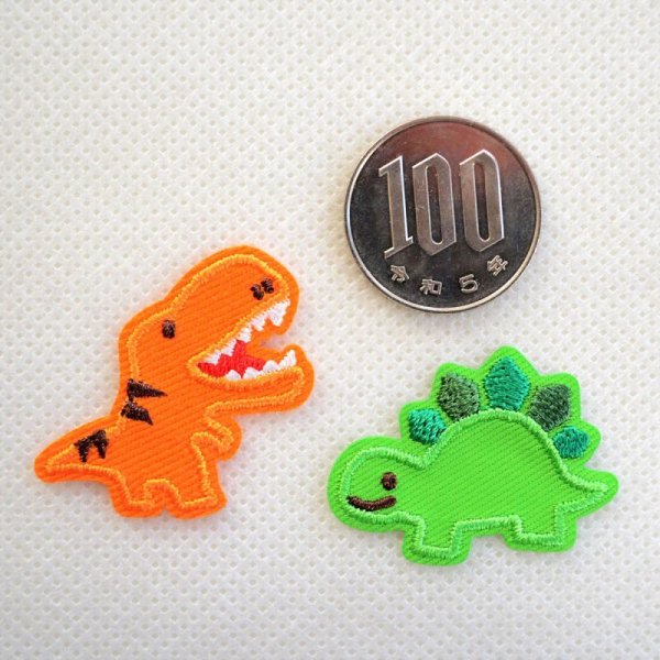画像2: ワッペン へなちょこZOO ティラノサウルス&ステゴサウルス (2)