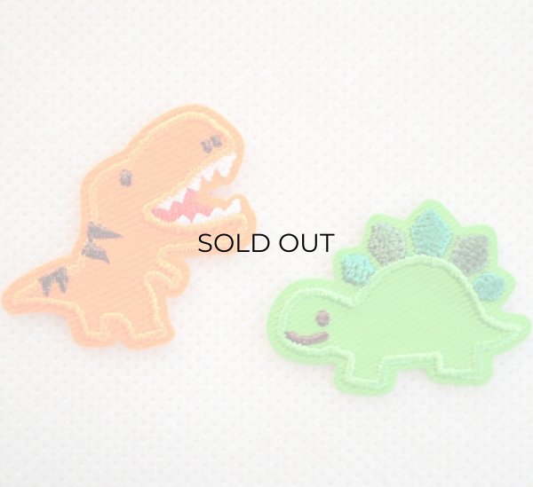 画像1: ワッペン へなちょこZOO ティラノサウルス&ステゴサウルス (1)