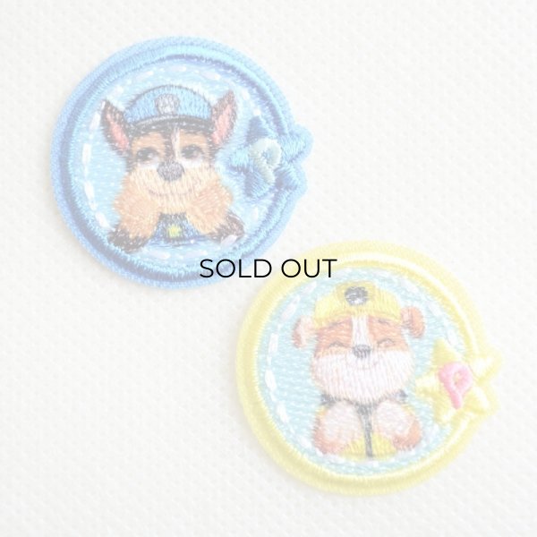 画像1: ワッペン パウパトロール チェイス ＆ ラブル スマイル ミニ アイロン シール おしゃれ 大人 (1)