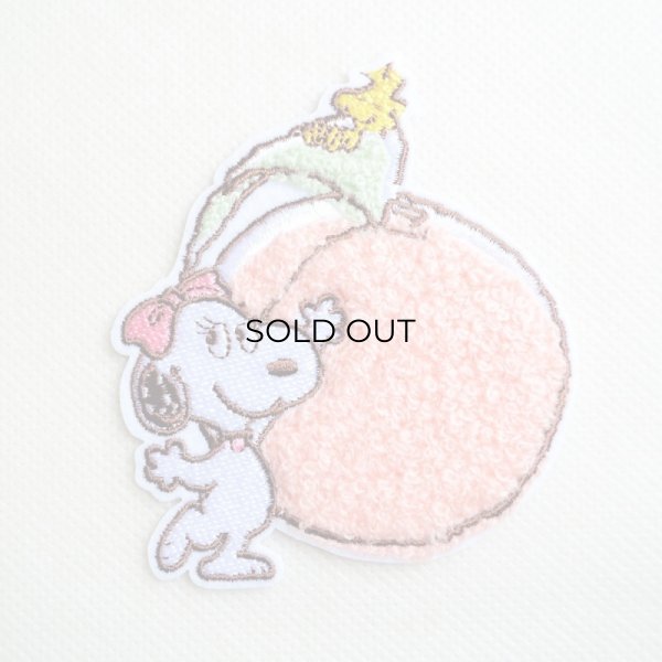 画像1: ワッペン スヌーピー ベル フルーツ もも (1)