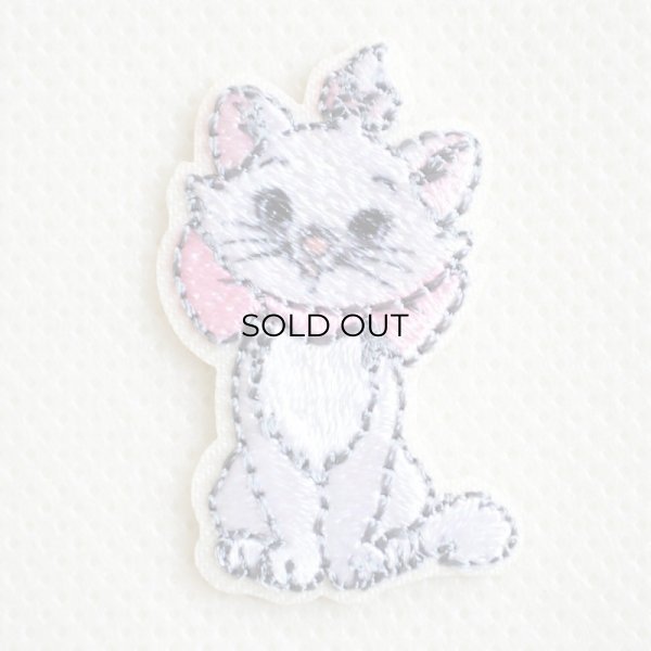 画像1: ワッペン アイロン ディズニー おしゃれキャット マリー ミニ シール (1)