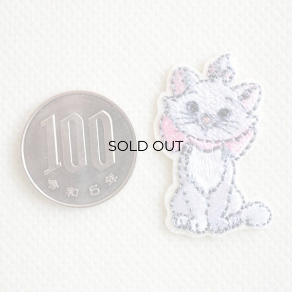 画像2: ワッペン アイロン ディズニー おしゃれキャット マリー ミニ シール (2)