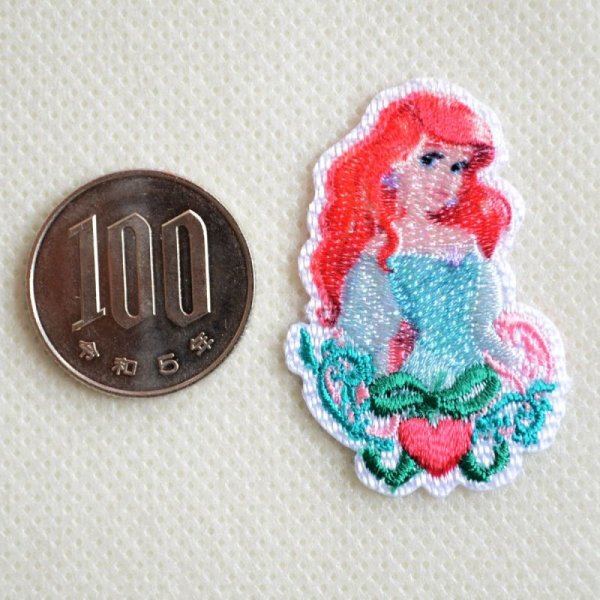 画像2: ワッペン アイロン ディズニー プリンセス リトル マーメイド アリエル ミニ シール (2)