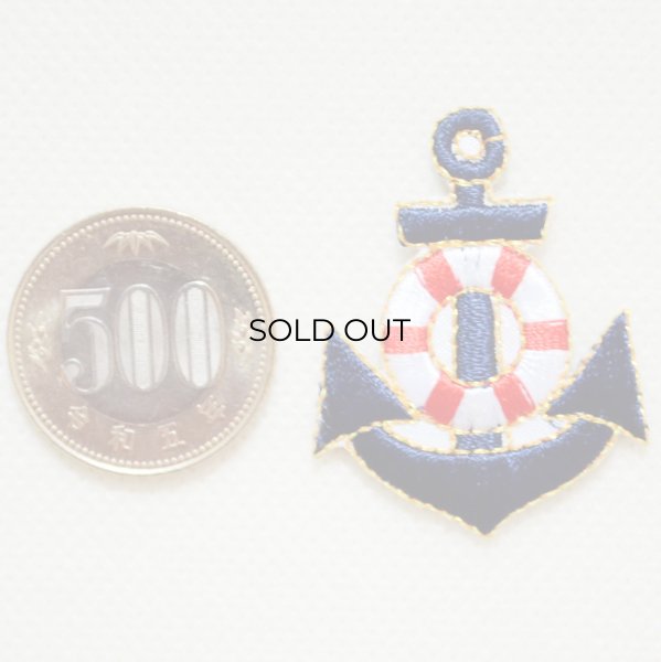 画像2: ワッペン イカリ アンカー アイロン 刺繍 (2)