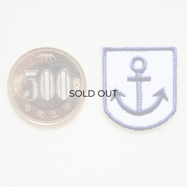 画像2: ワッペン イカリ アンカー アイロン 刺繍 ミニ ホワイト ネイビー (2)