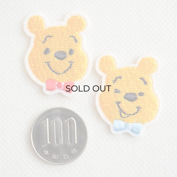 画像3: ワッペン アイロン ディズニー くまのプーさん  フェイスセット ミニ シール (3)