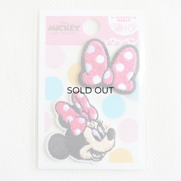 画像4: ワッペン アイロン ディズニー ミニーマウス  フェイス & リボン ミニ シール (4)