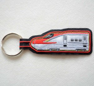 画像1: キーホルダー キーリング トレイン 刺繍 E6系 こまち