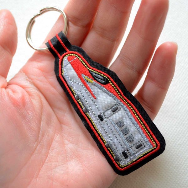 画像4: キーホルダー キーリング トレイン 刺繍 E6系 こまち (4)