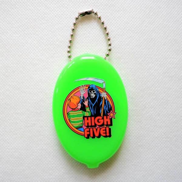 画像1: コインケース キーホルダー スティーブンローズ  Steven Rhodes ディープ ネオングリーン クリア ラバー かわいい (1)