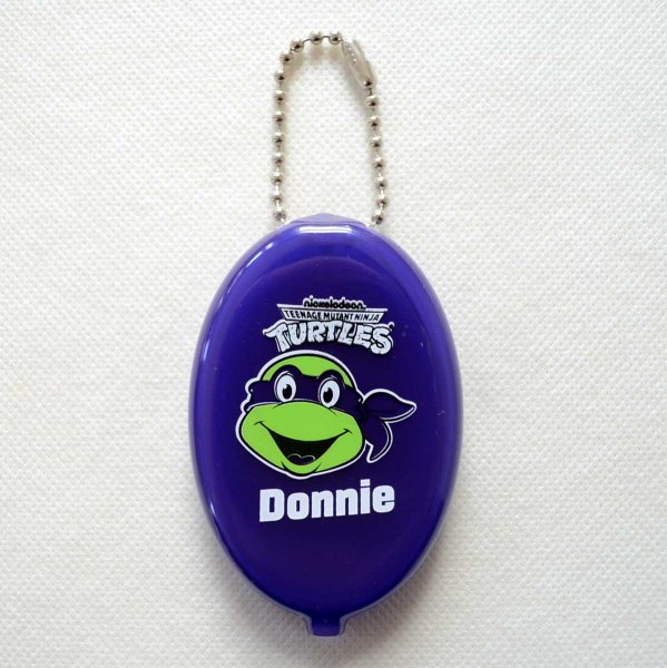 画像1: コインケース キーホルダー タートルズ TURTLES パープル ラバー かわいい (1)