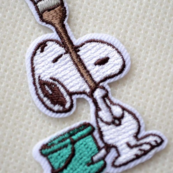 画像2: ワッペン スヌーピー バケツ グリーン 75th アイロン (2)