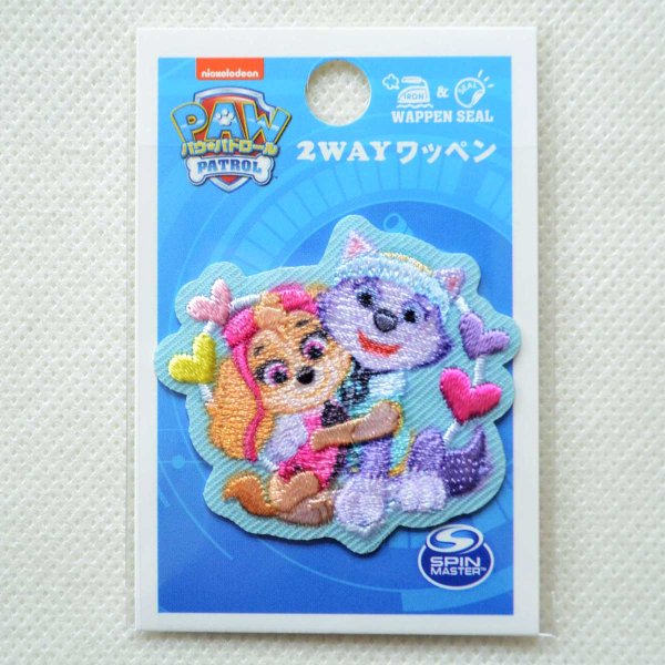 画像3: ワッペン パウパトロール スカイ & エベレスト ハート アイロン シール おしゃれ 大人 (3)