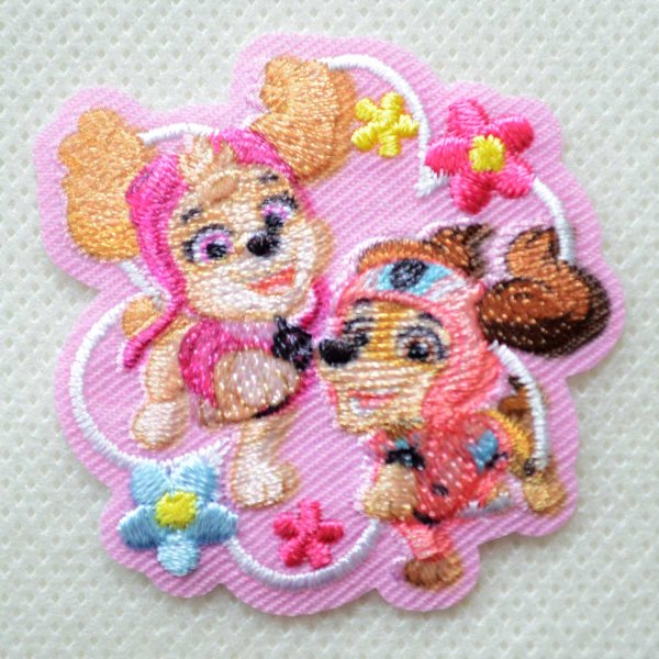 画像1: ワッペン パウパトロール スカイ & リバティ 花 アイロン シール おしゃれ 大人 (1)