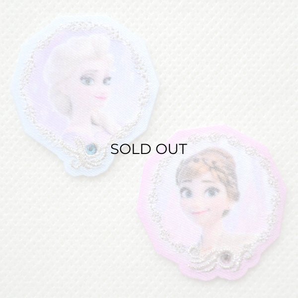 画像1: ワッペン ディズニー アナと雪の女王 アナ & エルサ パープルクリームセット (1)