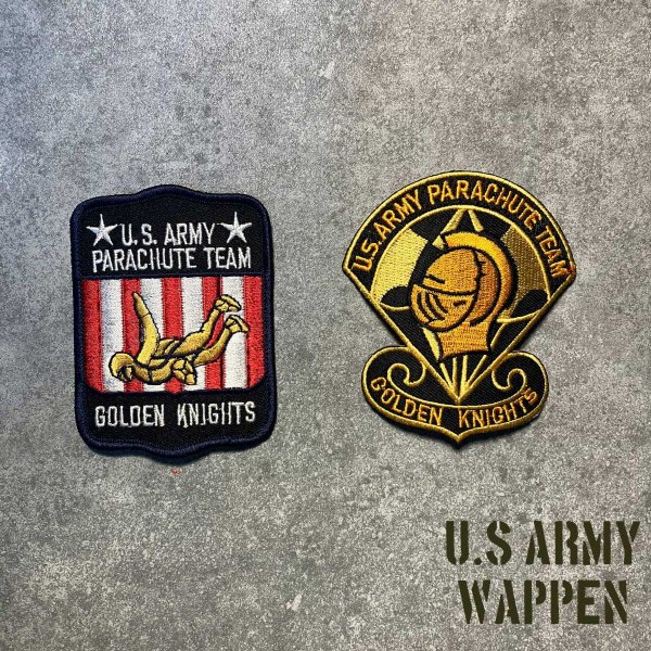 画像1: Golden Knights ミリタリーワッペン U.S.Army アーミー アメリカ陸軍 アイロン 刺繍 通販 (1)