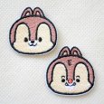 画像1: ワッペン ディズニー チップ デール ミニ シール アイロン 2枚セット おしゃれ 大人 (1)