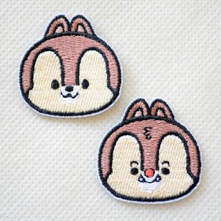 ワッペン ディズニー チップ デール ミニ シール アイロン 2枚セット