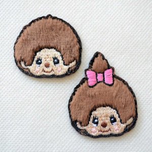 画像1: ワッペン モンチッチ モンチッチくん モンチッチちゃん アイロン おしゃれ 大人向け 2枚セット