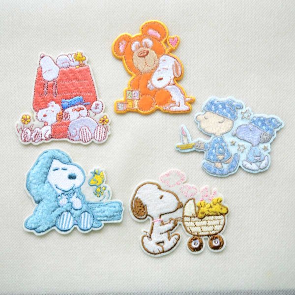 画像4: ワッペン スヌーピー ピーナッツ パステル おひるね アイロン シール (4)