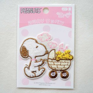 画像3: ワッペン スヌーピー ピーナッツ パステル お散歩 アイロン シール