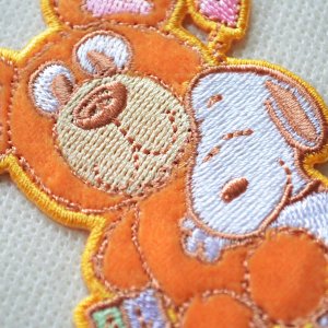 画像2: ワッペン スヌーピー ピーナッツ パステル ベア アイロン シール