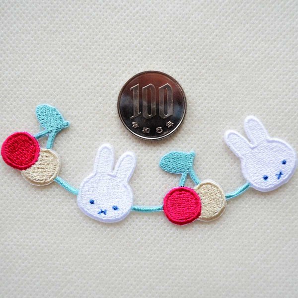 画像3: ワッペン ミッフィー ディックブルーナ さくらんぼ ライン アイロン シール (3)