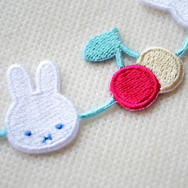 画像2: ワッペン ミッフィー ディックブルーナ さくらんぼ ライン アイロン シール (2)