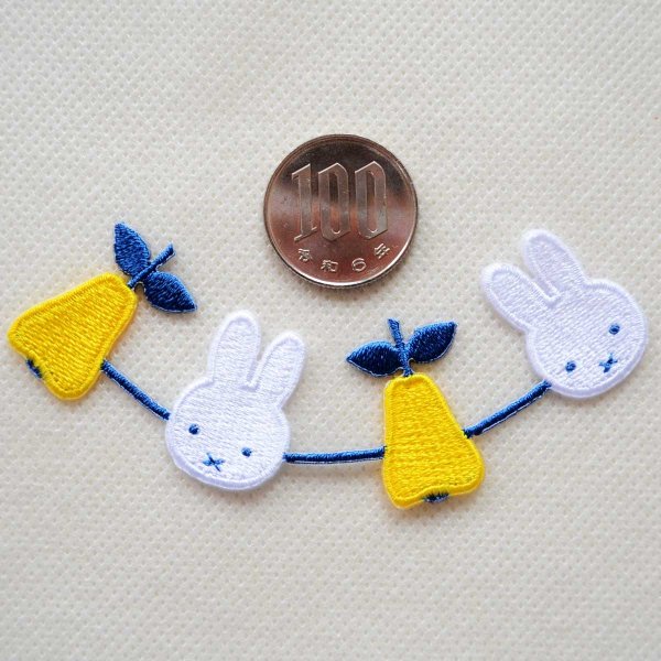 画像4: ワッペン ミッフィー ディックブルーナ 洋梨 ライン アイロン シール (4)