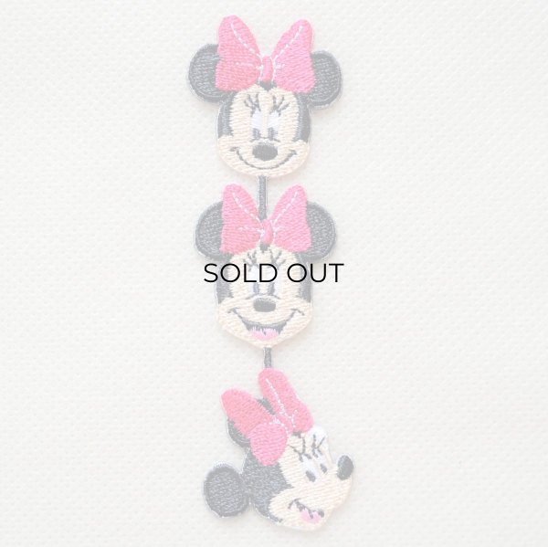 画像1: ワッペン ディズニー ミニーマウス ライン アイロン シール おしゃれ 大人 (1)