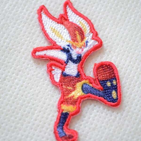 画像2: ポケモン ポケットモンスター エースバーン ワッペン アイロン シール 刺繍 キャラクターグッズ 入園準備 入学準備 (2)