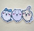 画像1: ちいかわ ハチワレ うさぎ ワッペン 刺繍 アイロン・シール両用タイプ｜入園・ 通園グッズにおすすめ♪ (1)