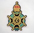 画像1: 勲章モチーフ 刺繍 エンブレム ワッペン ヨーロピアン風デザイン ジャケットに映える アイロン接着OK 大きめ (1)