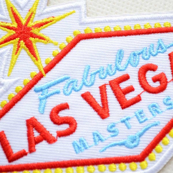 画像2: ネオンサイン風 ラスベガス 刺繍ワッペン USAモチーフ おしゃれファッションワッペン アイロン接着 (2)