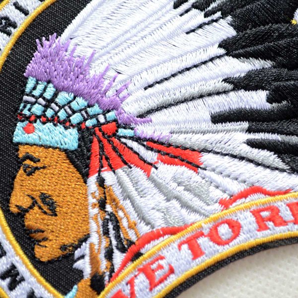 画像2: AMERICAN HERITAGE ネイティブアメリカン 刺繍 ワッペン LIVE TO RIDE バイカー ファッション (2)