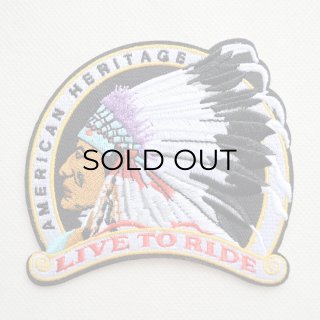 AMERICAN HERITAGE ネイティブアメリカン 刺繍 ワッペン LIVE TO RIDE