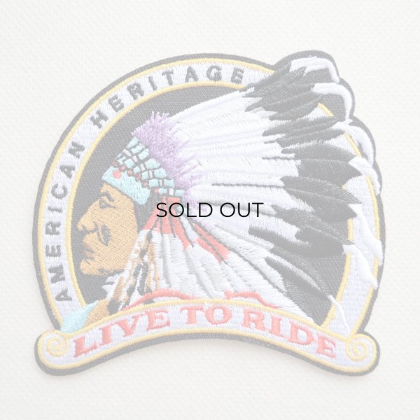 画像1: AMERICAN HERITAGE ネイティブアメリカン 刺繍 ワッペン LIVE TO RIDE バイカー ファッション (1)