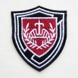 画像1: シールド型 エンブレム ワッペン 王冠と月桂樹デザイン 刺繍 糊なし (1)