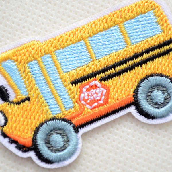 画像2: スクールバス ワッペン アメリカン 刺繍 デザイン アイロン接着 (2)