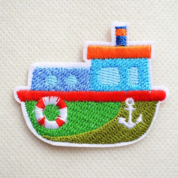 画像1: 刺繍 ワッペン 船モチーフ ヨット・クルーザー・マリンデザイン (1)