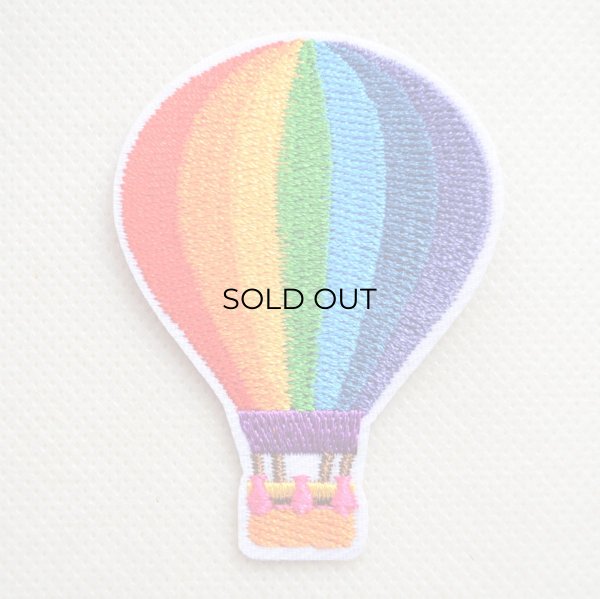 画像1: かわいい 気球 ワッペン アイロン接着 手芸・ハンドメイド用 (1)