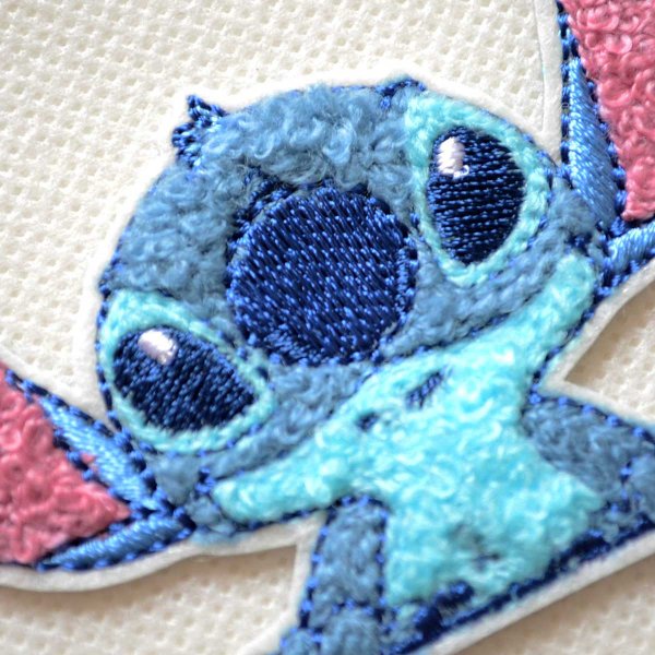 画像2: ディズニー スティッチ フェイス サガラ刺繍 ワッペン アップリケ アイロン接着 シール対応 手芸 ハンドメイド キャラクターグッズラ アイロン シール おしゃれ 大人 (2)