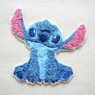 ディズニー スティッチ おすわり サガラ刺繍 ワッペン｜アイロン接着