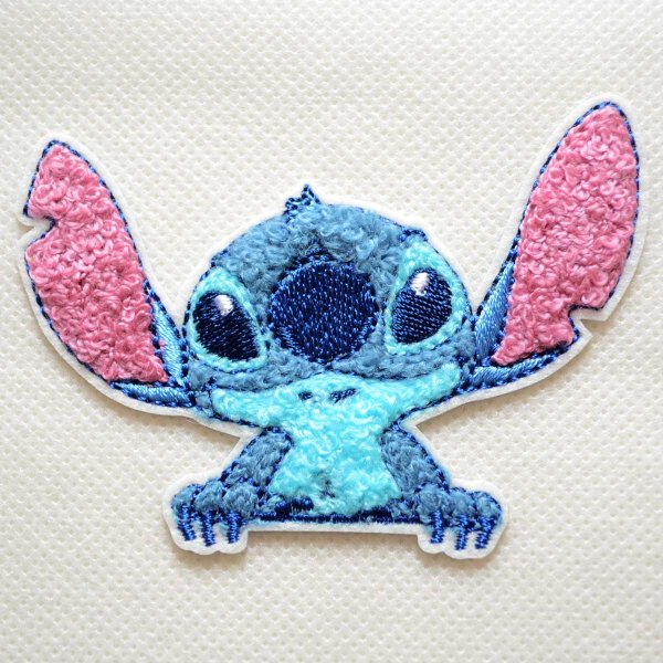 画像1: ディズニー スティッチ フェイス サガラ刺繍 ワッペン アップリケ アイロン接着 シール対応 手芸 ハンドメイド キャラクターグッズラ アイロン シール おしゃれ 大人 (1)
