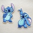 画像1: ディズニー スティッチ ポーズ 2枚セット 刺繍 ワッペン アップリケ アイロン接着 シール対応 手芸 ハンドメイド キャラクターグッズラ アイロン シール おしゃれ 大人 (1)
