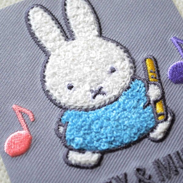 画像2: ミッフィー ワッペン 音楽 刺繍 シール＆アイロン 2WAY MIFFY & MUSIC キャラクターグッズ (2)