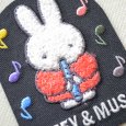画像2: ミッフィー ワッペン 音楽 刺繍 笛 シール＆アイロン 2WAY MIFFY & MUSIC キャラクターグッズ (2)