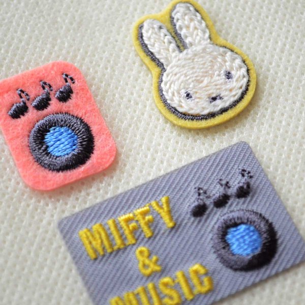 画像2: ミッフィー ワッペン セット 刺繍 シール＆アイロン 2WAY MIFFY & MUSIC キャラクター 3個セット (2)