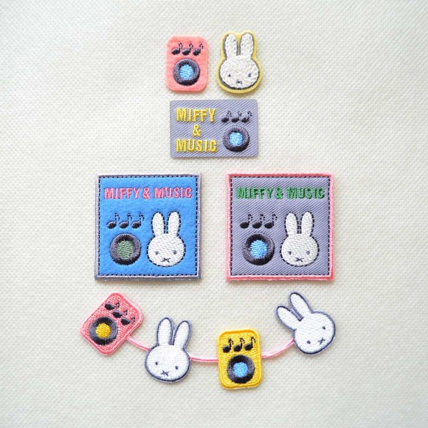 画像5: ミッフィー ワッペン セット 刺繍 シール＆アイロン 2WAY MIFFY & MUSIC キャラクター 3個セット (5)