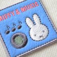 画像2: ミッフィー ワッペン セット 刺繍 シール＆アイロン 2WAY MIFFY & MUSIC キャラクター ブルー 四角 (2)